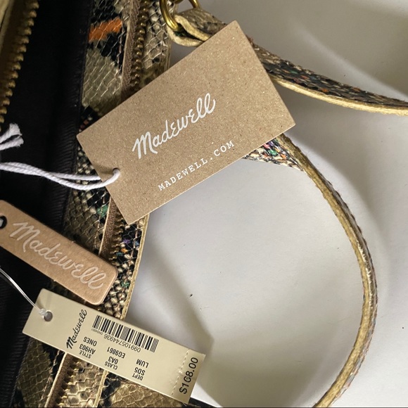 Madewell Transport Crossbody Snake Zip Top New - Picture 9 of 12